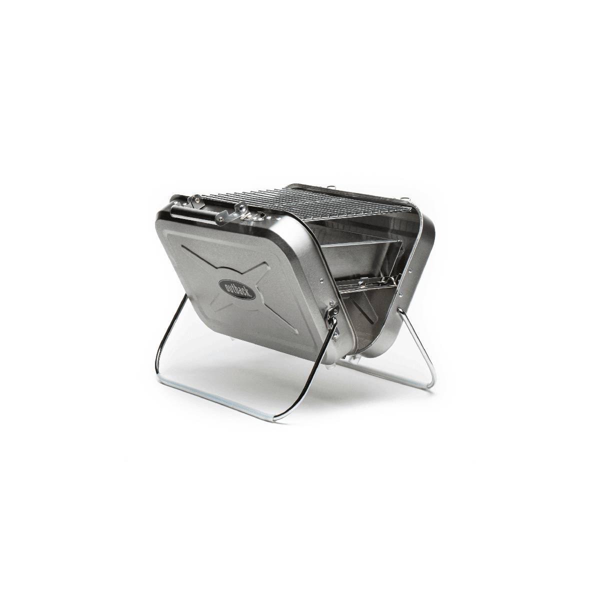 Outback Portable Briefcase Stainless Steel Charcoal Braai - Image 4