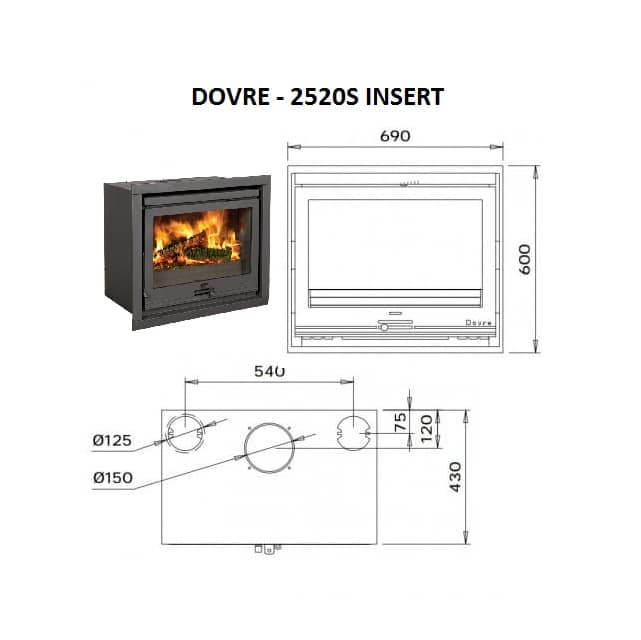 Dovre 2520S Closed Combustion Built-in Fireplace - Image 5