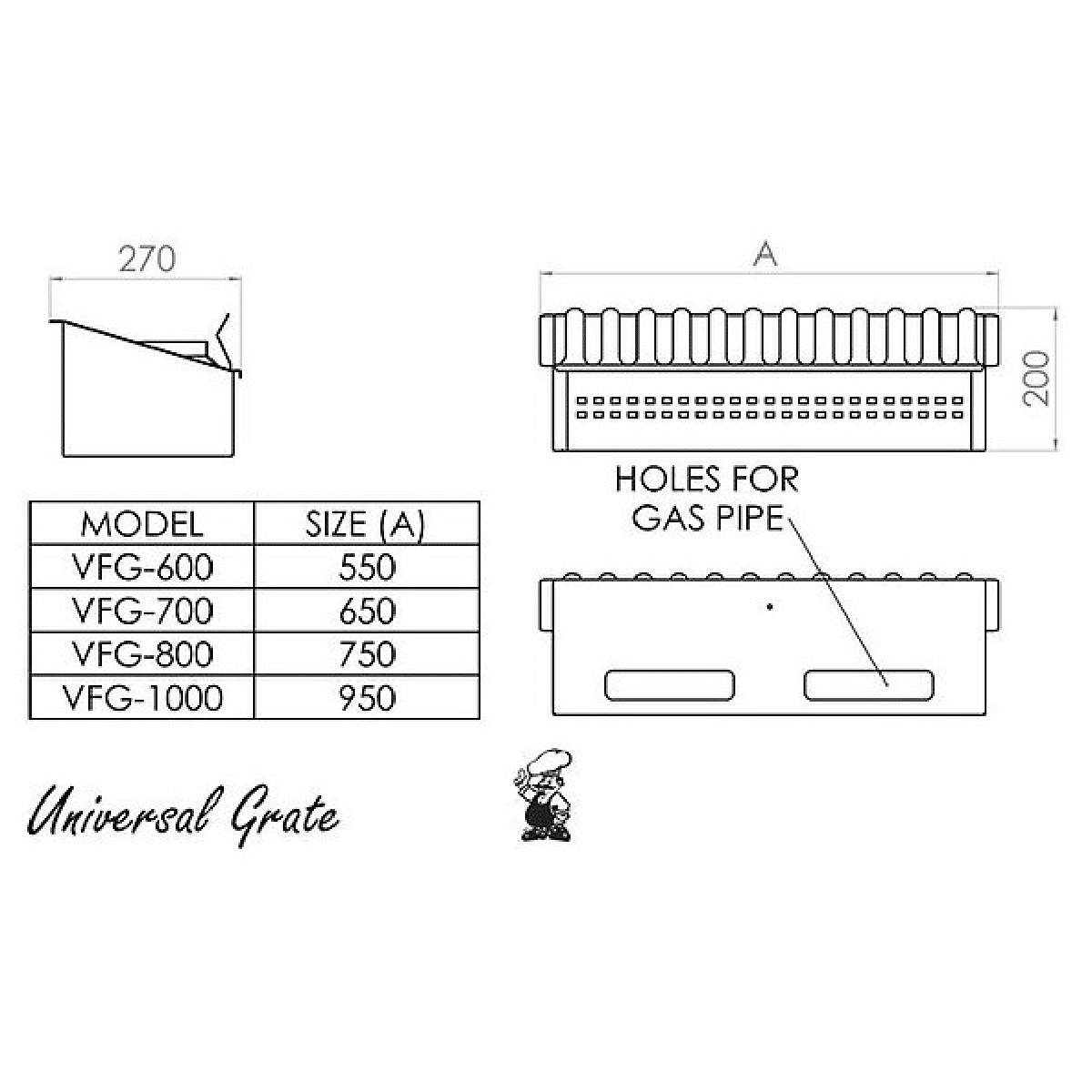 Chad-O-Chef 700 Universal Grate Fireplace - Image 3