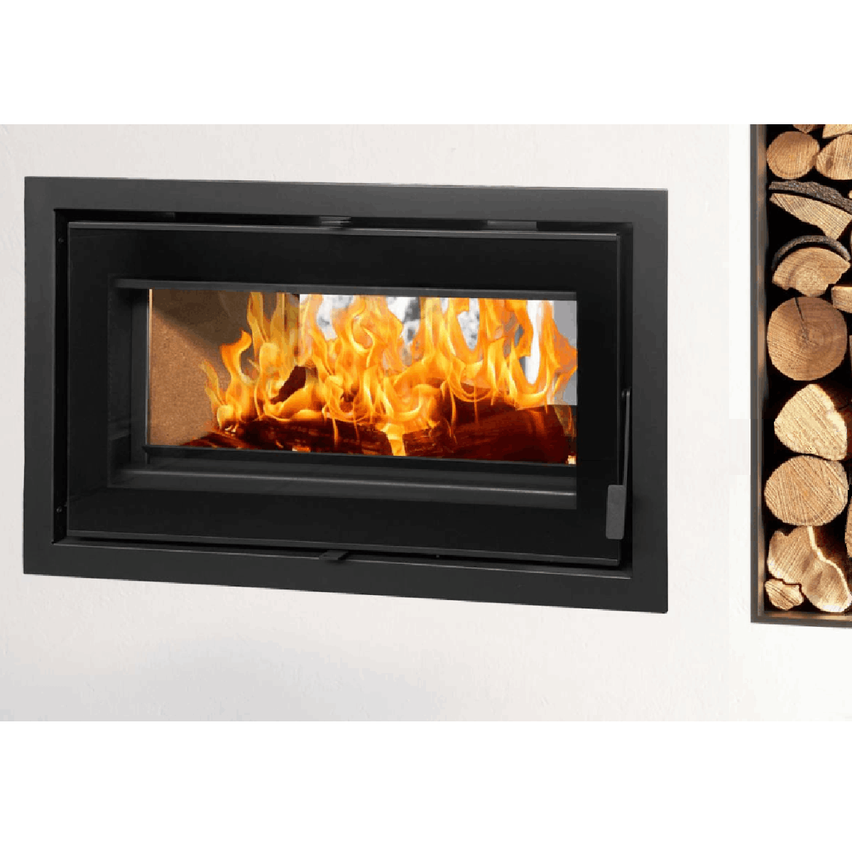 FLAMM 950 – Closed Combustion Double Sided Built-in Fireplace with Trim plate - Image 2