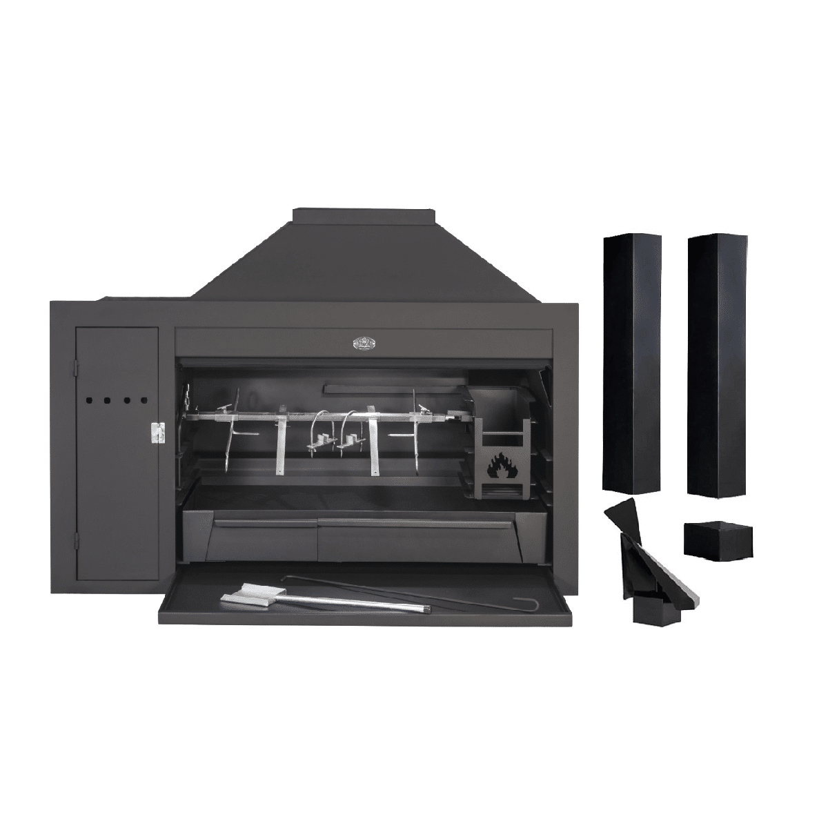 Homefires 1200 Super Deluxe Spit Built-in Braai (Includes 2.4m Flue and Rotating Cowl) - SAVE!