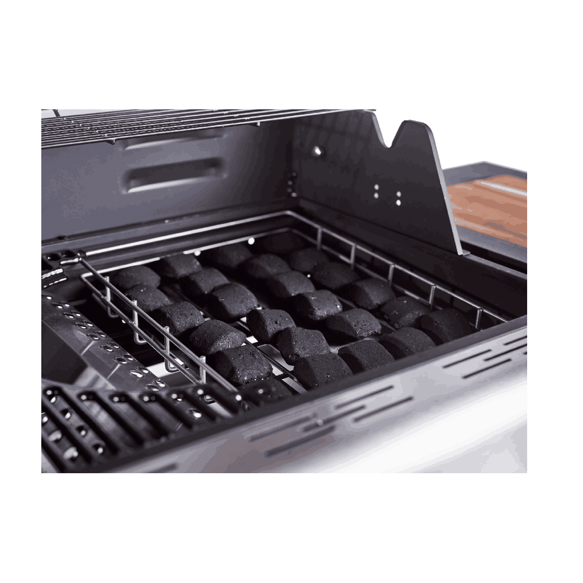 Outback Jupiter Hybrid Multi-Cooking Surface Braai - 4 burners - Gas/Briquettes (Black) - Image 2
