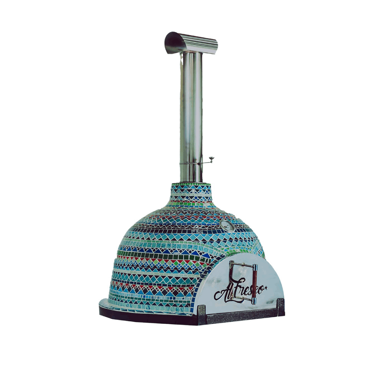 Al Fresco Grande - Wood-fire Mosaic Pizza Oven (2-3 pizzas) (optional Mobile Stand) - Moroccan Design