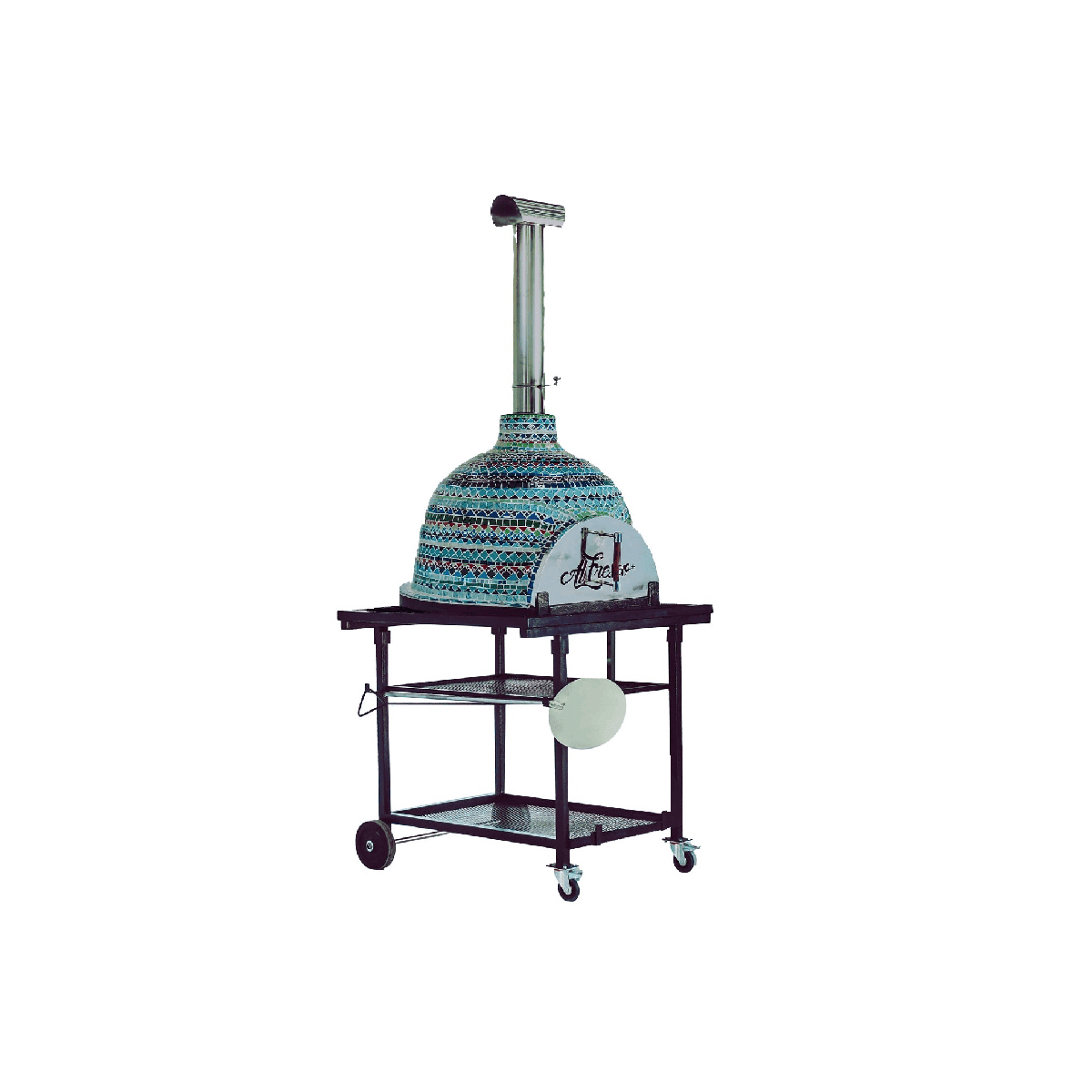 Al Fresco Magnifique - Wood-fire Mosaic Pizza Oven (1-2 pizzas) (optional Mobile Stand) - Moroccan Design - Image 6