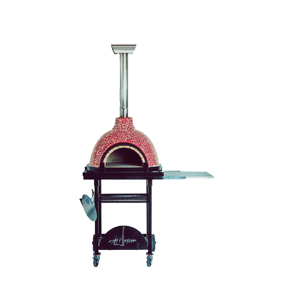 Al Fresco Magnifique - Wood-fire Mosaic Pizza Oven (1-2 pizzas) (optional Mobile Stand) - Plain Freestyle Design - Image 5