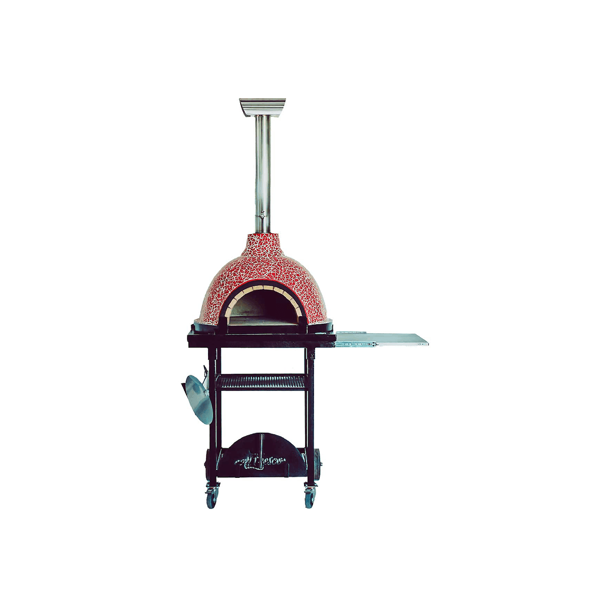 Al Fresco Grande - Wood-fire Mosaic Pizza Oven Plain Freestyle Design (2-3pizzas) (optional Mobile Stand) - Image 6