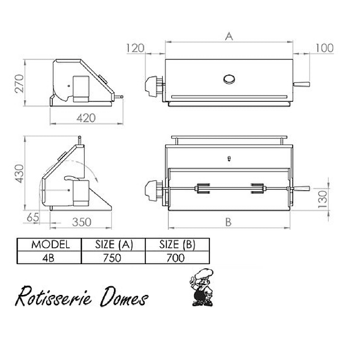 Chad-O-Chef Rotisserie Dome Complete - 4 burner Sizzler and Hob Grills - Image 3