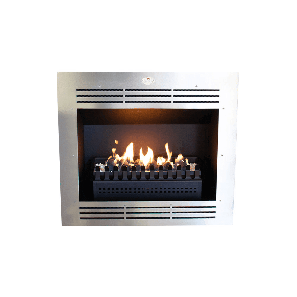 HomeFires Built-in 740 Firebox Vent Free Stainless Steel Face Fireplace