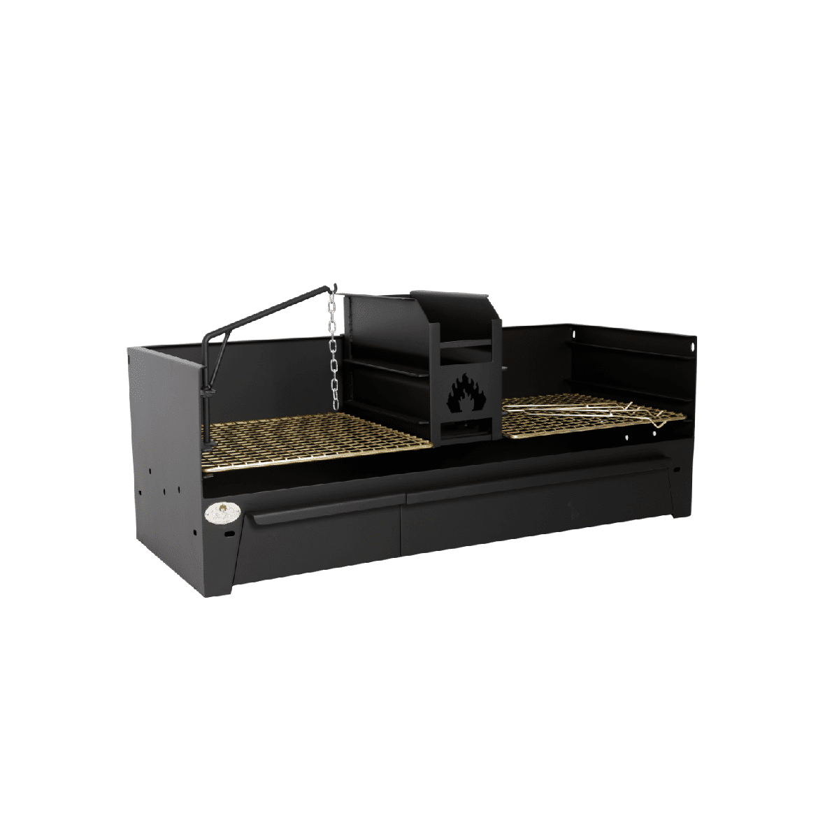 Homefires 1200 Table with Ash Lid and Warmer Drawer Combination freestanding Braai