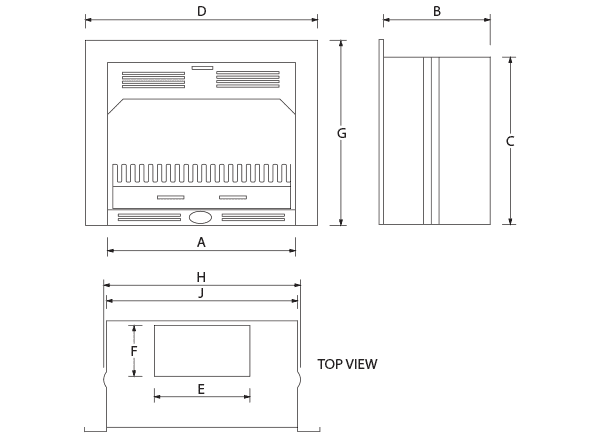 Homefires 850 Built-in Fireplace New Shape - Image 2