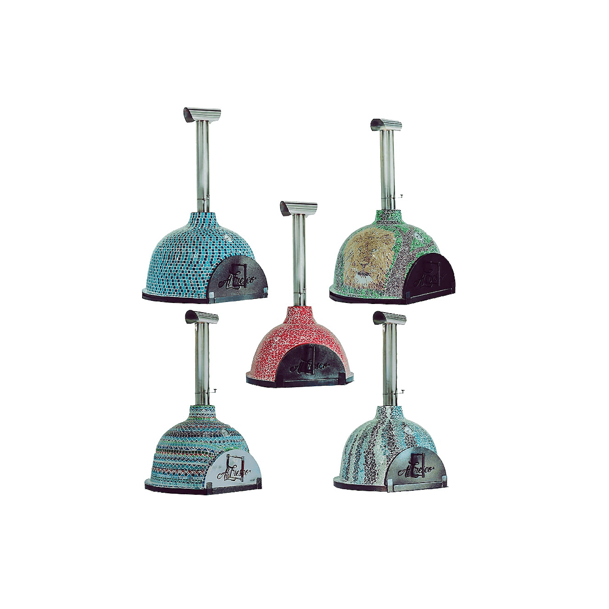 Al Fresco Magnifique - Wood-fire Mosaic Pizza Oven (1-2 pizzas) (optional Mobile Stand) - Abstract Design - Image 4