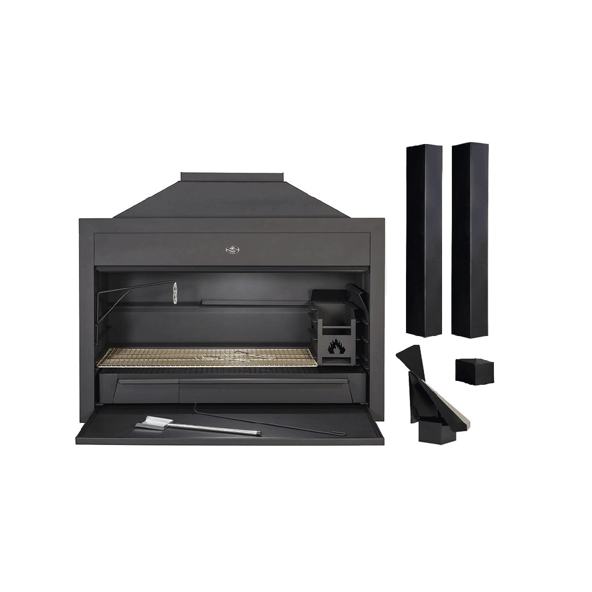 Homefires 1200 Super Deluxe Built-in Braai (Includes 2.4m Flue, slip-on Base and Rotating Cowl) - SAVE!