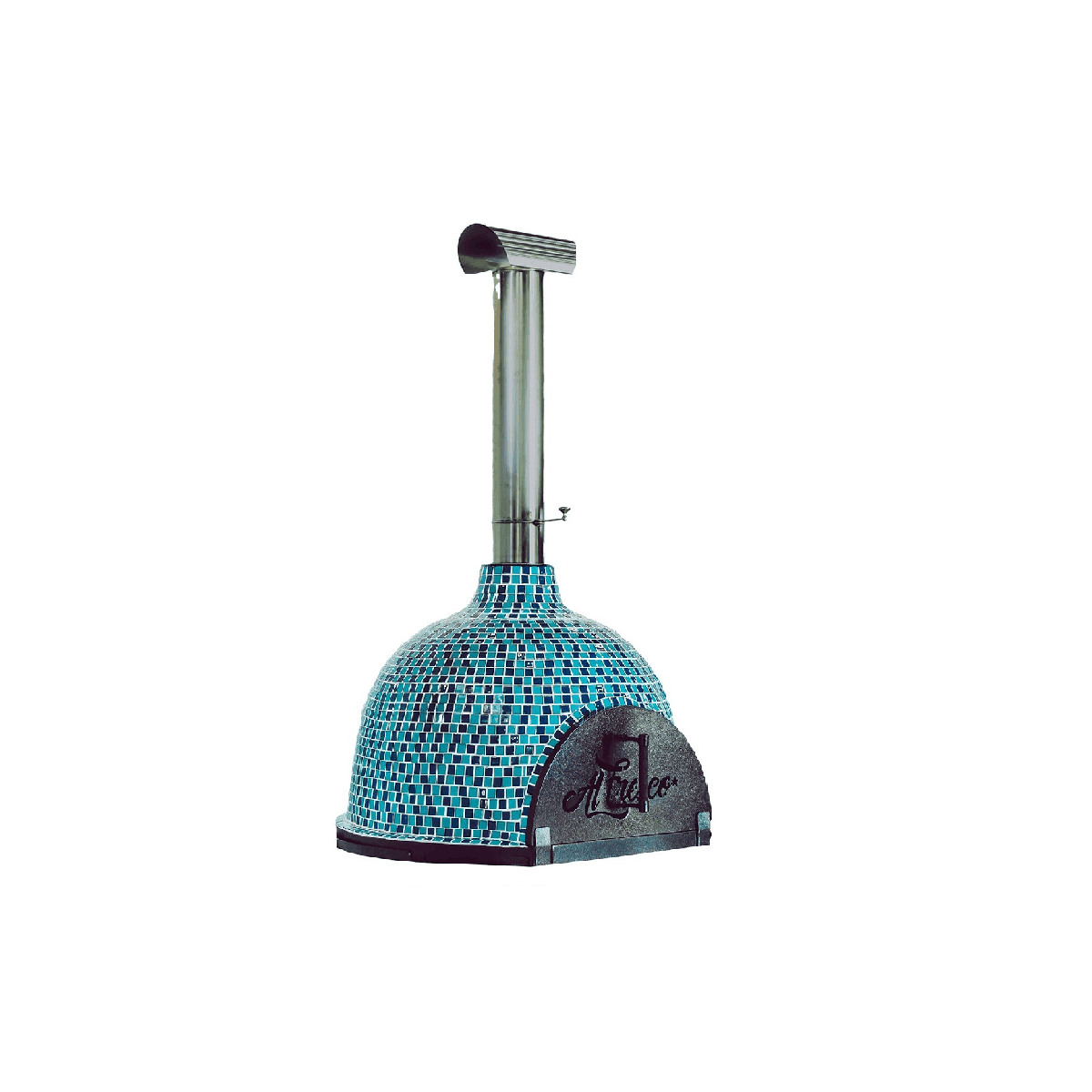 Al Fresco Magnifique - Wood-fire Mosaic Pizza Oven (1-2 pizzas) (optional Mobile Stand) - Mixed Squares Design
