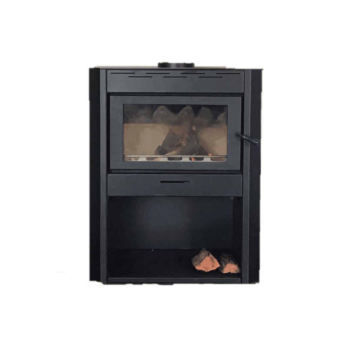 Jetmaster FIRESCAPE 1060 with Wood Box Slow Combustion Single Sided Freestanding Fireplace - Image 2